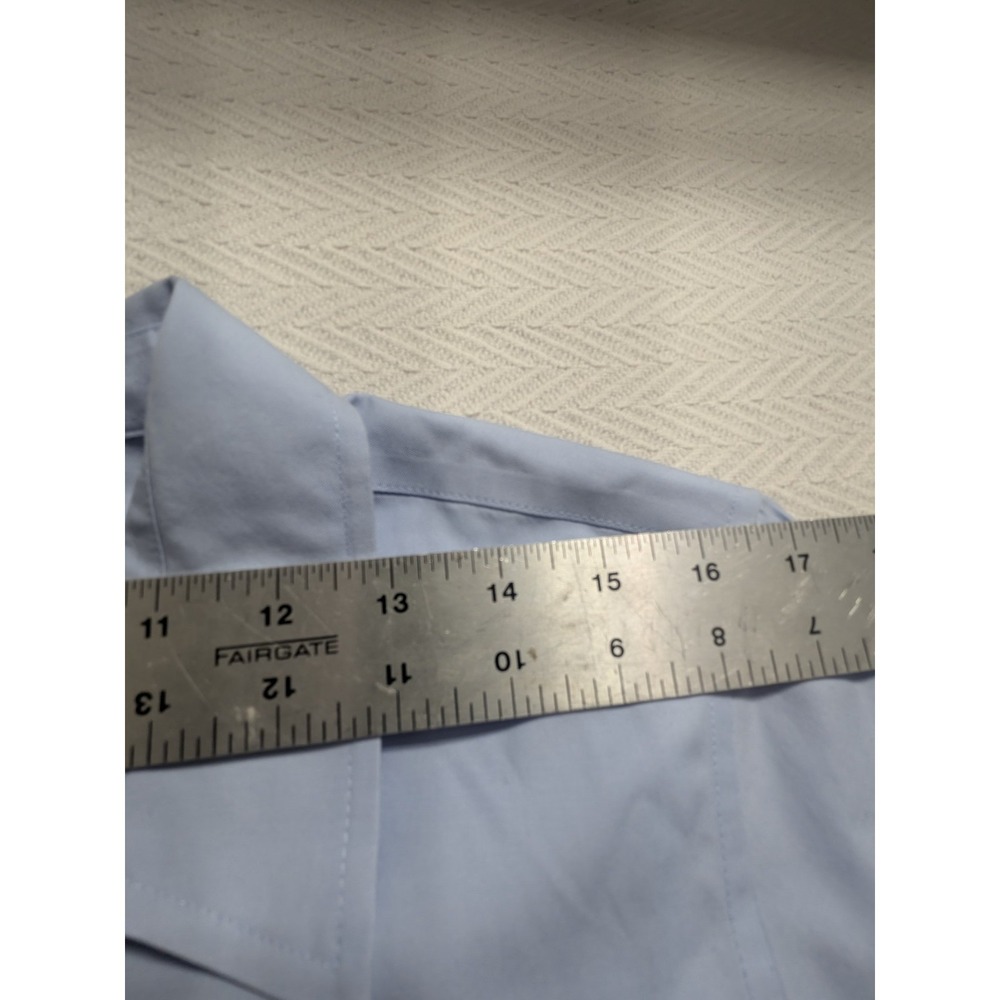 L.L.Bean Wrinkle Free Shirt Womens 1X Blue Cotton Button Front Office - Picture 13 of 16